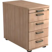 Hjh OFFICE PRO SIGNA SC50 SG - Rolcontainer Hout Walnoot met 4 lades Greeplijst kunststof