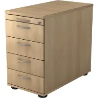 Hjh OFFICE PRO SIGNA SC50 BM - Rolcontainer Hout Eiken met 4 lades Metalen handgreep