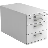Hjh OFFICE PRO SIGNA TC30 CE - Rolcontainer Wit Hout met 3 lades Chrome metaal handgreep
