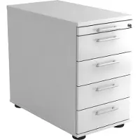 Hjh OFFICE PRO SIGNA SC50 RE - Rolcontainer Wit Hout met 4 lades Rail handvat (kunststof)