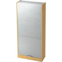 Hjh OFFICE PRO SIGNA R90 CE - Beuken/Zilver Roldeurkast Hoogte van de map | 5 OH Chrome metaal handgreep