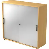 Hjh OFFICE PRO BETA 1753S - Beuken/Zilver Hoogte van de map | 3 OH Schuifwandkast Greeplijst kunststof