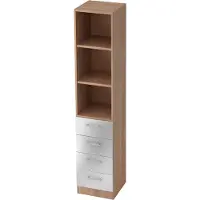 Hjh OFFICE PRO SIGNA G 7600 RE - Walnoot/Zilver Hoogte van de map | 5 OH Kast met 4 lades Rail handvat (kunststof)