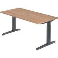 Hjh OFFICE PRO XTRA XB 16 GG - 160 x 80 Walnoot Tafelhoogte I In hoogte verstelbaar