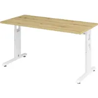 Hjh OFFICE PRO MEGA 614 W - Tafelhoogte I In hoogte verstelbaar Essen-Eik/Wit