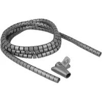 DeLOCK Spiral Hose with Pull-in Tool 2.5 m x 15 mm grey