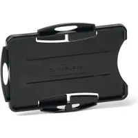 Durable Duurzame Eco badgehouder, voor 2 kaarten, 10 stuks, staand of liggend formaat, B 54 x H 87 mm, gerecycled plastic, zwart