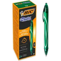 BIC Gelpen Gel-ocity Quick Dry, drukmechanisme, rubberen houder, lijndikte 0,3 mm, 12 stuks, schrijfkleur groen