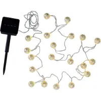 Pauleen Lichtketting Solar Glamour IP44 2,8m 3000K 20x0,075lm Zilver, Zwart