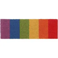 Relaxdays deurmat kokos - regenboog - 75 x 25 cm - kokos - weerbestendig - antislip