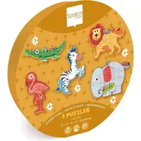 Scratch Beginnerspuzzel - Safari - Ca.10-18Cm - Met 5 Puzzels - 2 Jaar