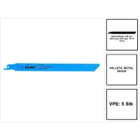 KOMET Sabelzaagblad PALLETS 225mm 10-14tpi 5 stuks ( 501.400 ) HSS-BI-Metaal Vario