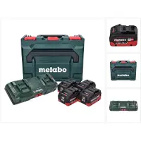 Metabo basisset 4x Li-Power accupack 18 V 10,0 Ah CAS Li-Ion accu ( 685143590 ) + DUO dubbele lader ASC 145 + metaBOX