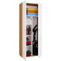 VCM Vandol IIkombi Universele kast, schoonmaakkast 2 deuren Beuken decor,wit.