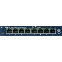 Netgear ProSafe 8-poorts Gigabit desktop switch, onbeheerd, 1000Base-T, 100Base-TX, 10Base-T, IEEE 802.3ab, IEEE 802.3i, IEEE 802.3u, 8000 vermeldingen, 10/100/1000 Mbps, 16 Gbit/s