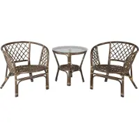 Ebuy24 Wera café set 2 stoelen, 1 tafel walnoot decor.