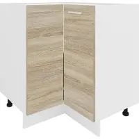 VCM Esilo keuken onderkast , hoekkastwit, eik decor.