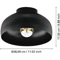 Eglo Mogano 2 Plafondlamp - E27 - Ø28 cm - Zwart