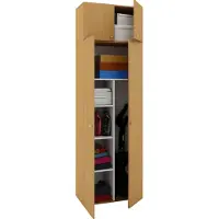 VCM Vandol II Universele kast, schoonmaakkast met wandkast 4 deuren Beuken decor.