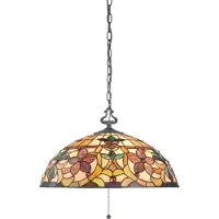 QUOIZEL Tifanny LED Hanglamp Kami | 3X E27 Max 60W | Dimbaar | Vintage Bronze