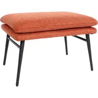 MCW Kruk -L62, kruk voetensteun voetenbank gestoffeerde kruk, 38x56x40cm stof/textiel ~ terracotta-bruin