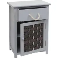 MCW Ladekast -K83, ladekast ladekast, hout 55x39.5x28.5cm ~ grijs, polyrattan donkergrijs