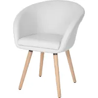 MCW Eetkamerstoel Malmö T633, stoel Keukenstoel, retro jaren 50-design ~ kunstleer, wit
