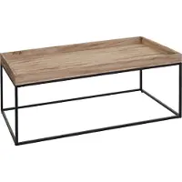 Mendler Salontafel -K71, salontafel bijzettafel, massief hout metaal 46x110x60cm ~ natuurlijke kleur