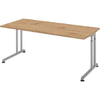 Hammerbacher Bureau ZENO in hoogte verstelbaar 160 x 80 Essen-Eik - Zilver