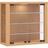 VCM VitrosaS vitrinekast wandmontage 2 deuren beuken.