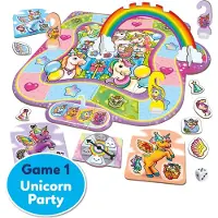 Orchard Toys - Unicorn Fun Game - 3 in 1 - koppel en geheugenspellen - eenhoorn thema - vanaf 4 jaar
