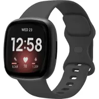 Strap-it siliconen smartwatch bandje geschikt voor Fitbit Versa 3 / Versa 4 / Sense / Sense 2 (zwart – maat L) – flexibel en waterbestendig horlogebandje voor Fitbit smartwatches