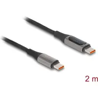 DeLOCK USB 2.0-kabel USB Type-C-stekker naar stekker PD 3.0 100 W met stroomindicator 2 m