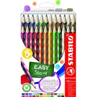 Stabilo EASYcolors - Ergonomische Kleurpotloden - Linkshandig - Extra Dikke 4.2 mm Kern - Set Met 24 Kleuren