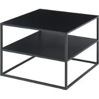 En.casa Salontafel Solund met 1 plank 60x60x45 cm staal zwart mat
