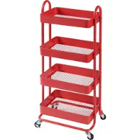 En.casa Keukentrolley Pyhäntä met 4 manden 103,5x46x35 cm rood []