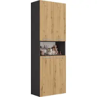 Top E Shop Topeshop NEL 2K DK ANT/ART: Badkamerkast, grafietkleur, eikenhout