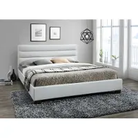 Vente-unique Bedframe kunstleer wit 180 x 200 cm FAUSTIN