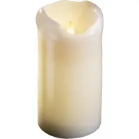 Novaliv Grote LED-pilaarkaars met timer - 7,5 cm diameter 15 cm hoogte - 2 AA-batterijen vereist LED-kaars van echte was met flikkerend effect vlamloze pilaarkaars - Grote LED-kaars kerstverlichting