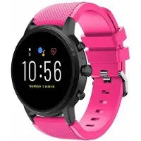 Strap-it Siliconen swartwatch bandje - geschikt voor Fossil Gen 5 / Fossil Gen 5e 44mm / Fossil Gen 6 44mm - knalroze
