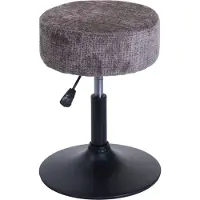MCW Kruk -C22, kruk make-up kruk, in hoogte verstelbaar draaibaar Ø 37cm stof chenille (465g/m²) MVG ~ bruin