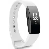 Strap-it Siliconen Smartwatch bandje - Geschikt voor Fitbit Inspire / Inspire HR / Inspire 2 silicone band - wit - Horlogeband / Polsband / Armband - Maat: Maat L