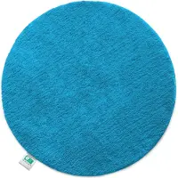 Casa Pura Sky Badmat - Ronde Baddeken - Dichte, Pluizige Feel-Good Factor voor je huis - Antislip & Wasbare - Getest op Schadelijke Stoffen - Diameter : 95 cm - Turquoise