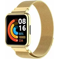 Strap-it Milanees Smartwatch bandje - Geschikt voor Redmi Watch 2 Lite Milanese band - goud - Horlogeband / Polsband / Armband