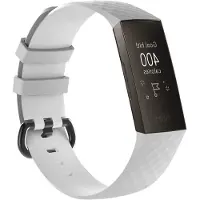 Strap-it Siliconen bandje - geschikt voor Fitbit Charge 3 / Fitbit Charge 4 - wit - Maat: Maat S