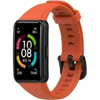 Strap-it Siliconen Smartwatch bandje - Geschikt voor Huawei Band 6 siliconen bandje - donker oranje - Horlogeband / Polsband / Armband