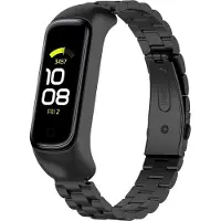 Strap-it Stalen Smartwatch bandje - Geschikt voor Samsung Galaxy Fit 2 stalen bandje - zwart - Horlogeband / Polsband / Armband