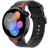 Strap-it Siliconen camouflage bandje - geschikt voor Huawei Watch GT 2 42mm / GT 3 42mm / GT 3 Pro 43mm - rood