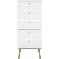 Ebuy24 Bodo kommode 5 lades wit.