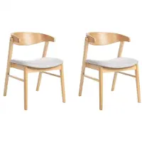 Beliani LILLY - Eetkamerstoel set van 2 - Lichtgrijs - Polyester
